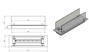 Bio ethanol built-in fireplace burner furniture insert container aromatherapy 650mm - Image 13